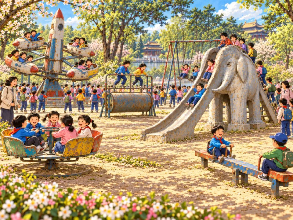 The playground on a school outing